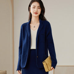 Women's Thickened Knitted Cashmere Collar Jacket Cardigan