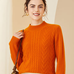 Half Turtleneck Cashmere Loose Short Pullover Cashmere Sweater