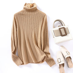 Women's Pullover Slimming Cable Knit Warm Cashmere Sweater