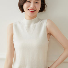 Half Turtleneck Bottoming Shirt Sleeveless Knitted Vest Sweater