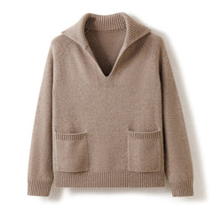 Women's Thickened V-neck Loose Knitwear Cashmere Sweater