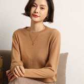 Low Round Neck Thin Loose Sweater Women's Short Versatile Knitted Sweater