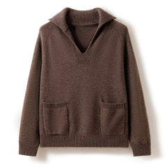 Women's Thickened V-neck Loose Knitwear Cashmere Sweater