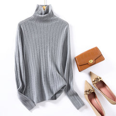 Women's Pullover Slimming Cable Knit Warm Cashmere Sweater