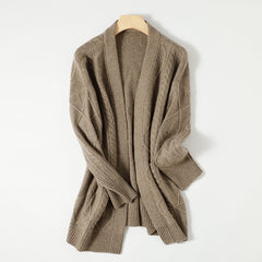V-neck Coat Loose Long-sleeved Cardigan for Women