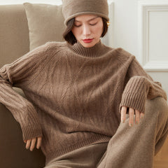Half Turtleneck Thickened Cashmere Sweater for Women