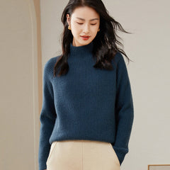 Thick Half Turtleneck Simple Raglan Sleeves Loose Cashmere Sweater