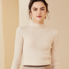Lightweight Long-Sleeved Crewneck Tops Cashmere Sweater