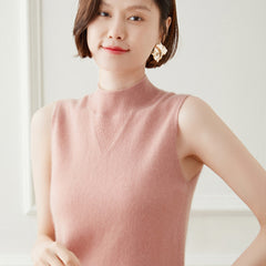Half Turtleneck Bottoming Shirt Sleeveless Knitted Vest Sweater