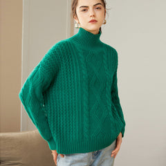 Pure Cashmere Pullover Turtleneck Loose Thickened Knitted Sweater
