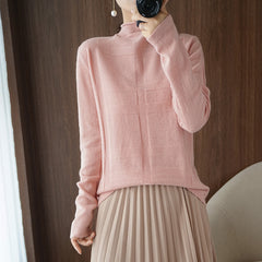 Half-turtleneck Cardigan Women's Sweater Long-sleeved Cashmere Sweater for Women