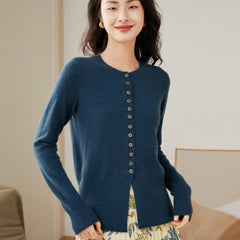 100% Pure Cashmere Knitted Slim Button Front Sweater Cardigan