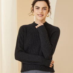 Half Turtleneck Cashmere Loose Short Pullover Cashmere Sweater