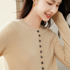 100% Pure Cashmere Knitted Slim Button Front Sweater Cardigan