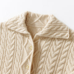 Thickened Button Up Pure Cashmere Sweater Cardigan with Collar