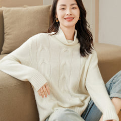Half Turtleneck Cashmere Loose Thickened  Warm Cashmere Sweater