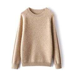 Round Neck Cashmere Long-sleeved Low-Neck Cashmere Sweater