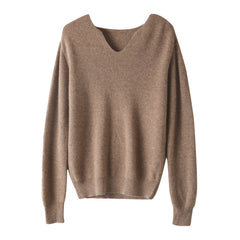 V-neck Simple Fashionable Versatile Knitted  Sweater