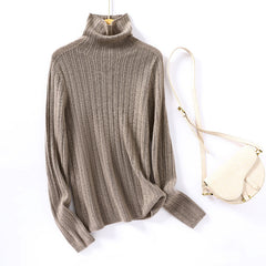 Women's Pullover Slimming Cable Knit Warm Cashmere Sweater
