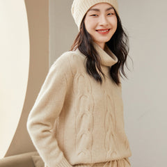 Half Turtleneck Cashmere Loose Thickened  Warm Cashmere Sweater