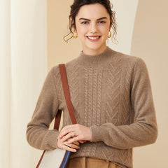 Half Turtleneck Cashmere Loose Short Pullover Cashmere Sweater