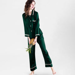 100% Mulberry Silk Pajamas Luxury Long Silk Pajama Set