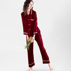 100% Mulberry Silk Pajamas Luxury Long Silk Pajama Set