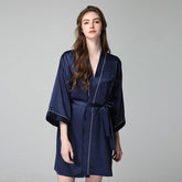 Short 100% Silk Robes for Women Silk Nightwear