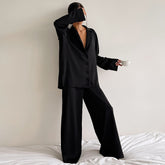 Oversize Long Silk Sleepwear for Women Loose Silk Pajama Set