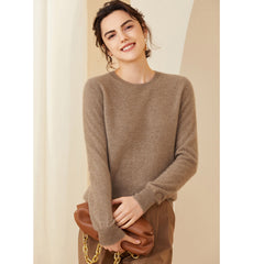 Classic Long Sleeve Pullover Cashmere Sweater Top