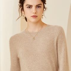 Classic Long Sleeve Pullover Cashmere Sweater Top