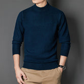 Men's 100% Cashmere Sweater Mock Neck Sweater Pullover