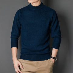 Men's 100% Cashmere Sweater Mock Neck Sweater Pullover