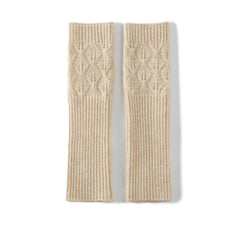 Women's 100% Cashmere Fingerless Mitten Gloves Knit Wrist Warmers