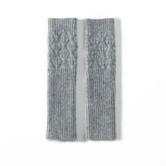 Women's 100% Cashmere Fingerless Mitten Gloves Knit Wrist Warmers
