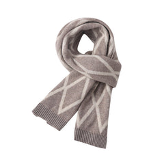 Women's Cashmere Knitted Geometric Neck Warmer Scarf