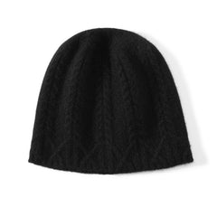 Women Cable Knit Cashmere Beanie Twisted Cashmere Hat
