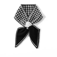 100% Pure Cashmere Houndstooth Knitted Neck Scarf Winter Wrap