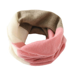 Cashmere Neck Warmer Color Block Infinity Scarf Neck Gaiter