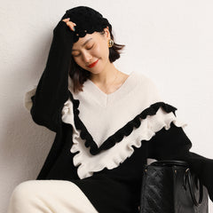 Women Floral Cashmere Beanie Skull Cap Lightweight Crochet Hat