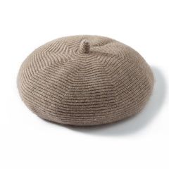 100% Pure Cashmere Beret Hat Cashmere Knit Hat Cap for Women