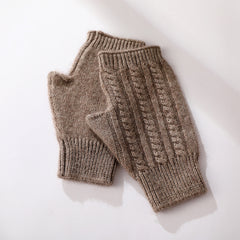 Solid Color Cashmere Warm Mittens and Half-finger Gloves