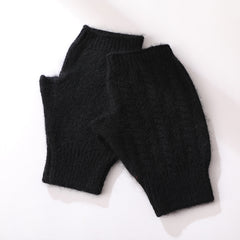 Solid Color Cashmere Warm Mittens and Half-finger Gloves