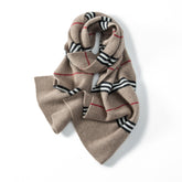 100% Cashmere Scarf Plaid Checked Knitted Scarves
