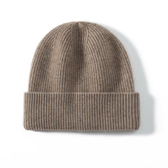 100% Ribbed Cashmere Beanie Classic Cashmere Knitted Hat