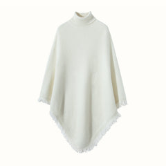 Women's 100% Cashmere Shawl Wrap Turtleneck Cloak Pashmina