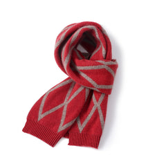 Women's Cashmere Knitted Geometric Neck Warmer Scarf