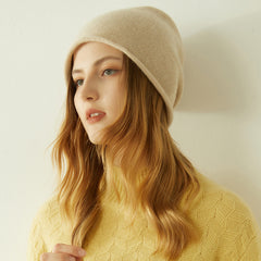 Women's 100% Cashmere Slouchy Beanie Design Knitted Winter Ski Cap