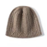 Women Cable Knit Cashmere Beanie Twisted Cashmere Hat