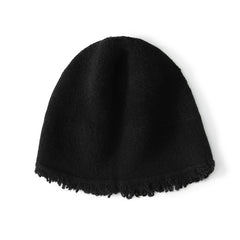 Warm Pure Cashmere Cap Fringed Edge Beanie Hat